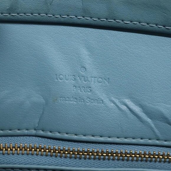 LOUIS VUITTON Monogram Vernis Houston Hand Bag Baby Blue M91005 LV Auth 130139 - Picture 10 of 16